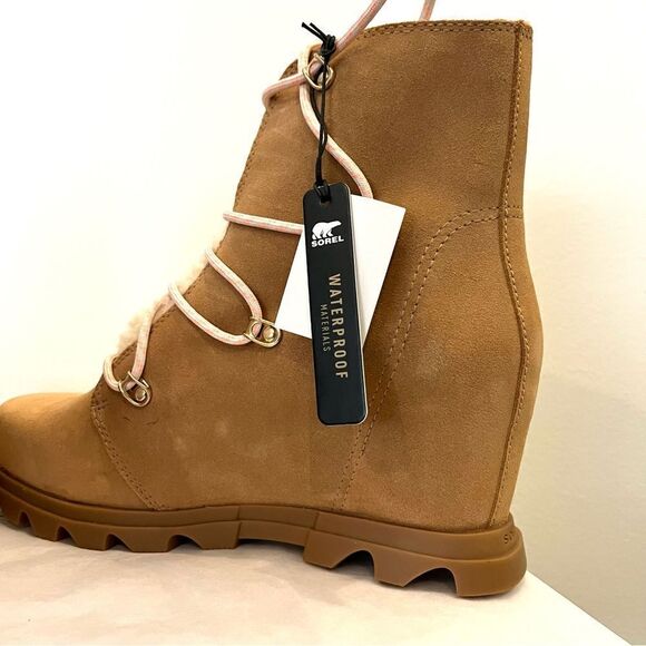 Sorel Joan Of Arctic Wedge Cozy Waterproof Suede Shearling Bootie 10 New in box - Picture 11 of 13
